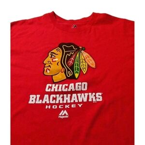 Majestic Red Chicago Blackhawks Hockey Tee